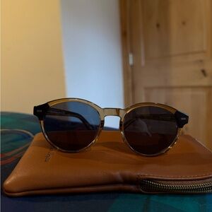 Ermenegildo Zegna Tan and Black Sunglasses